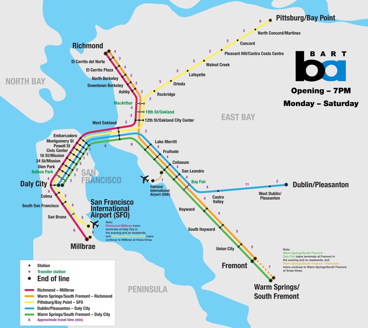 bart sistema San Francisco mapa