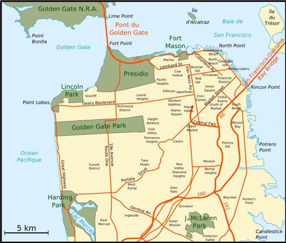 Mapa handiagoa bay area