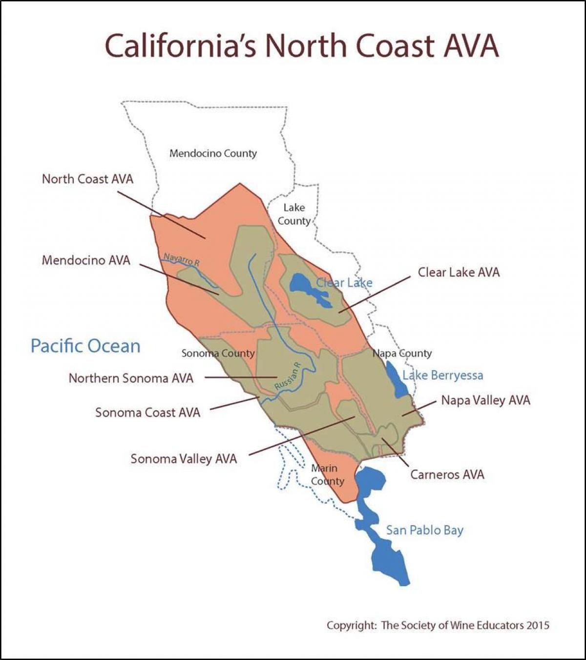 Mapa california kostaldean ipar San Francisco