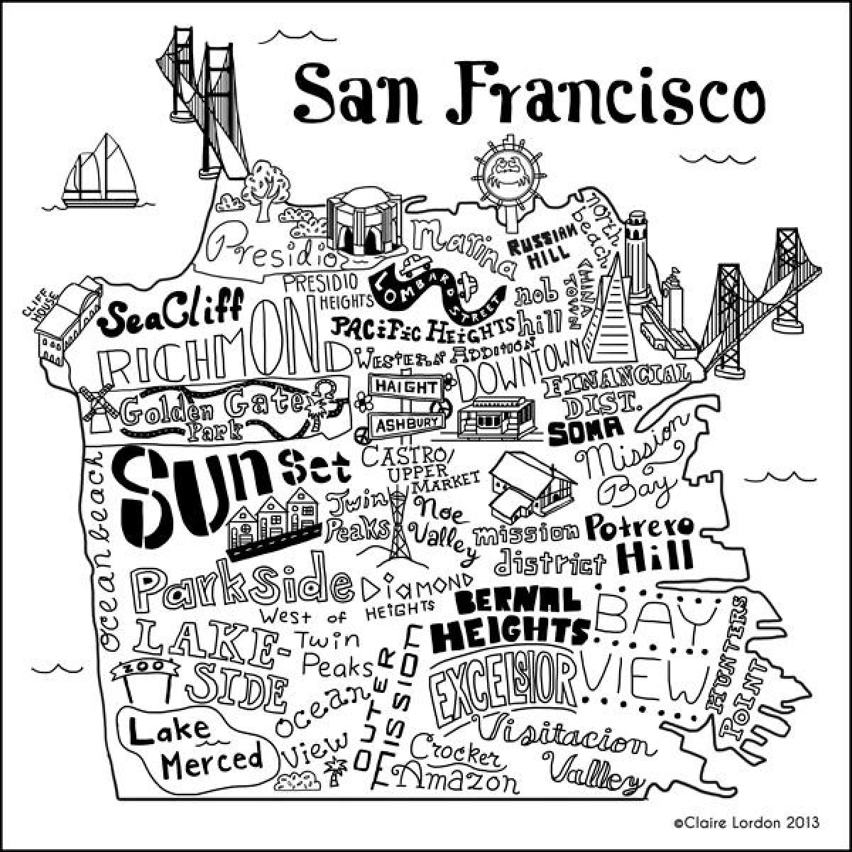 Mapa denda San Francisco