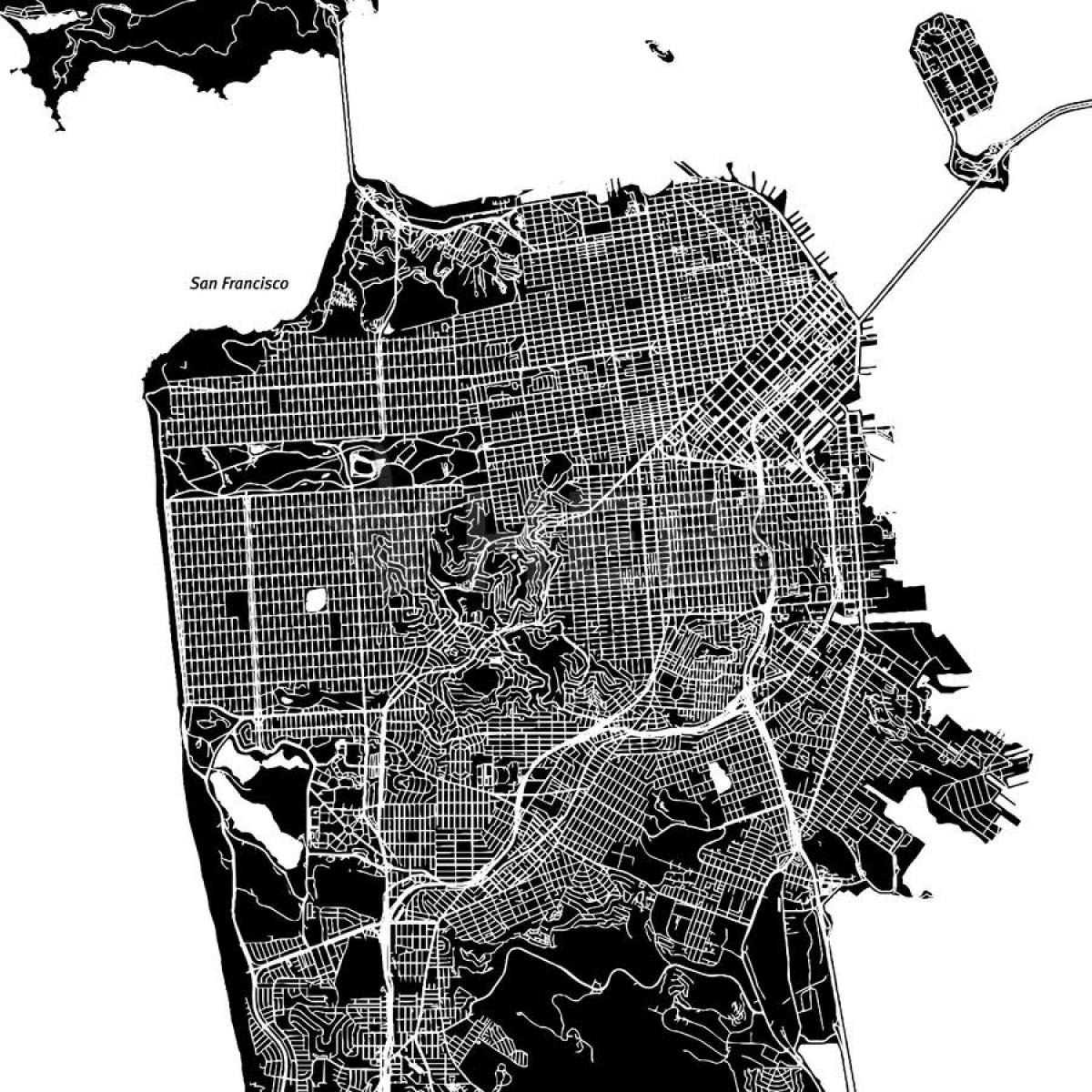 Mapa San Francisco-bektorea