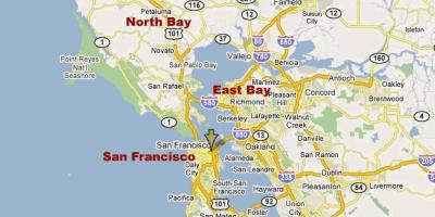 Ipar kaliforniako bay area mapa