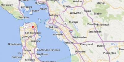 Mapa kaliforniako hiri gertu San Francisco