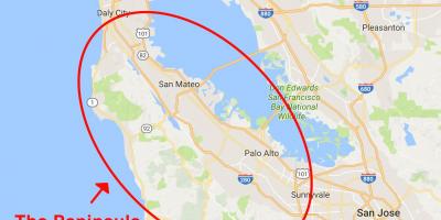 Mapa San Francisco penintsulan 