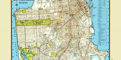 Mapa San Francisco street kartela