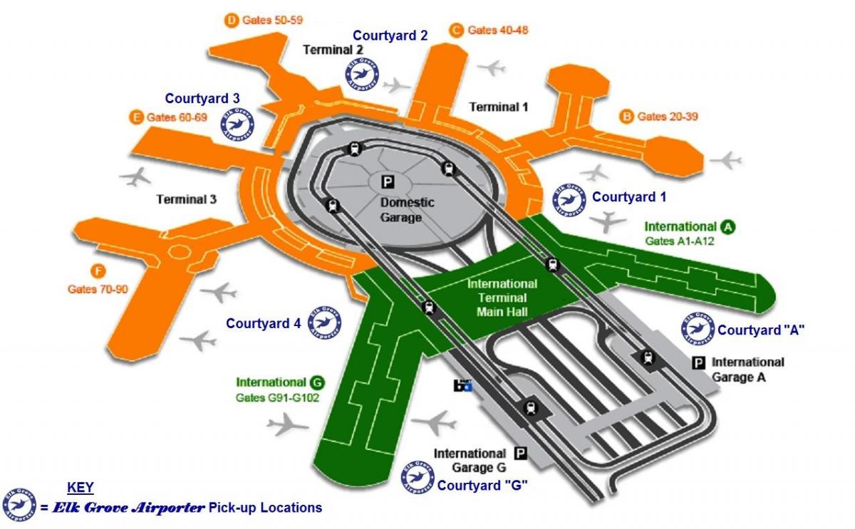 SFO nazioarteko terminal helduera mapa