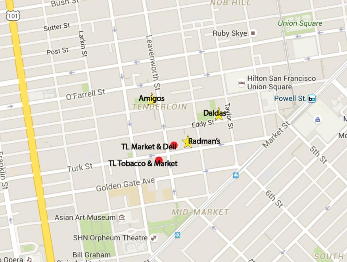 Mapa azpizuna eremua San Francisco