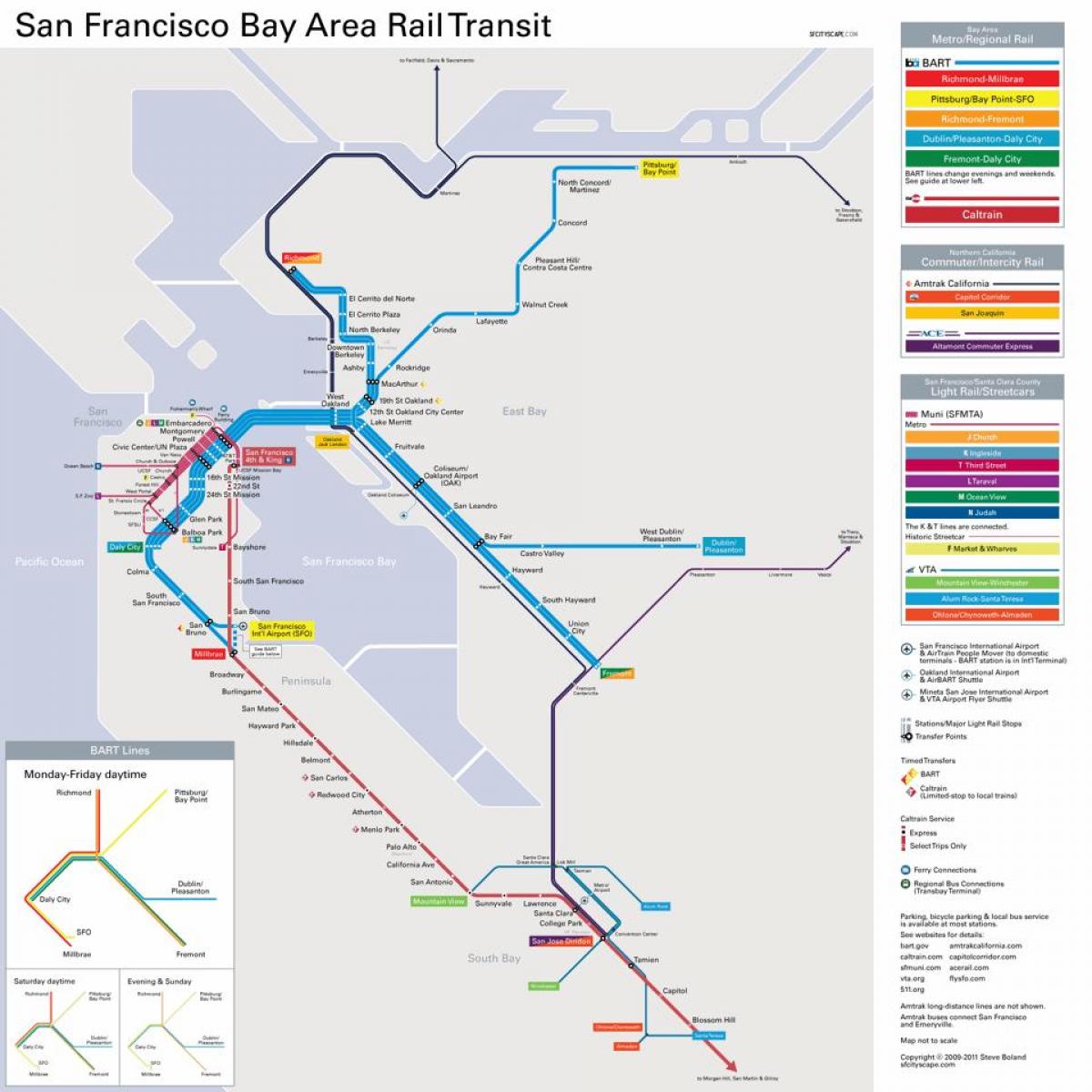 bay area garraio publikoaren mapa