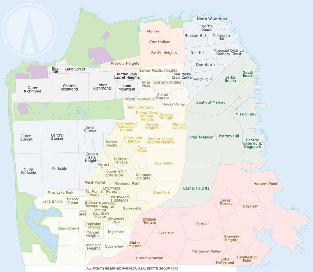 Mapa behi hutsak San Francisco