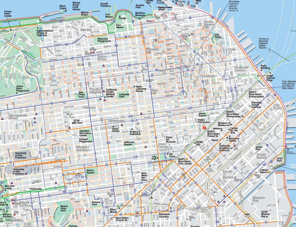 Mapa zehatza San Francisco