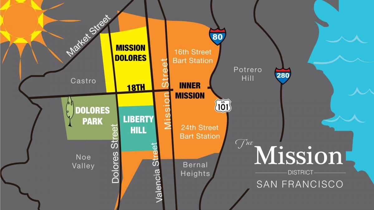 Mapa mission auzoan San Francisco