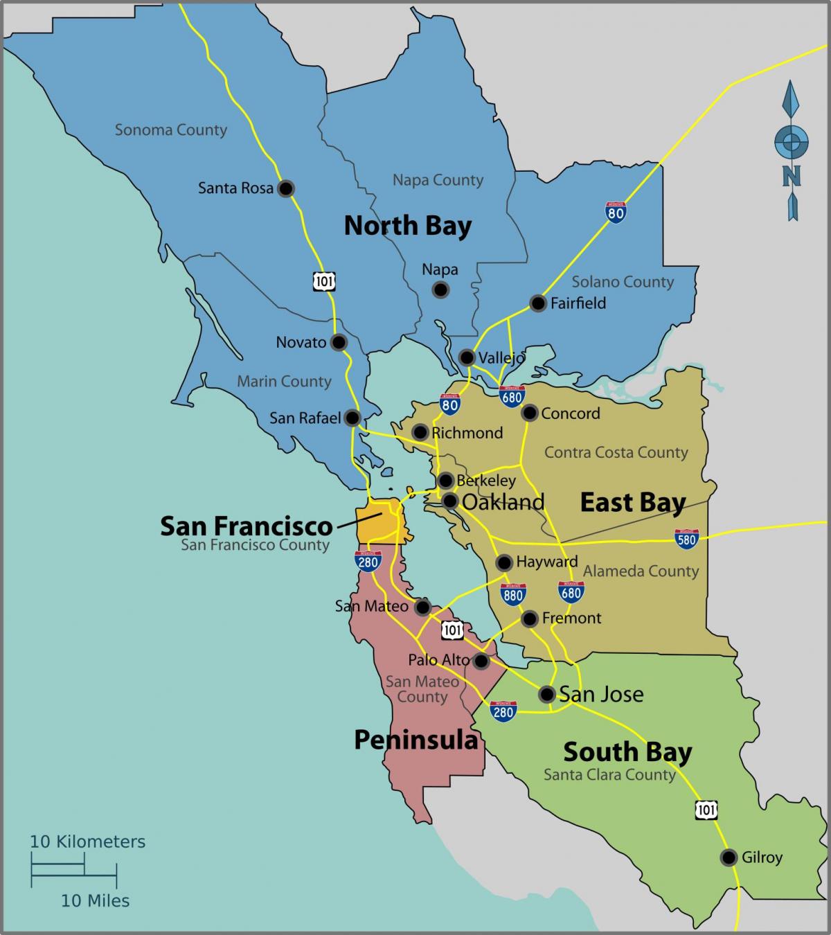 San Francisco bay on bat mapa