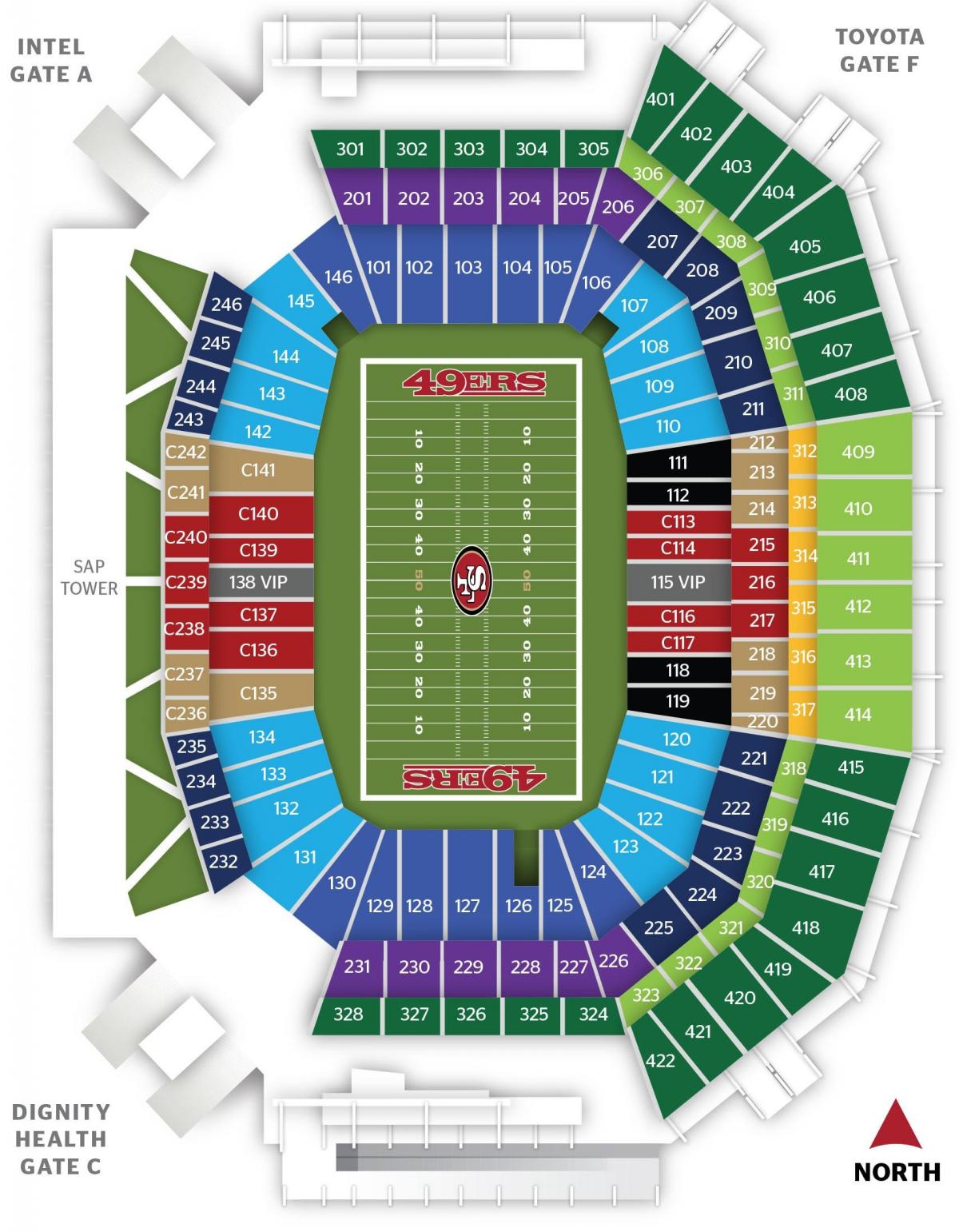 Mapa San Francisco 49ers stadium