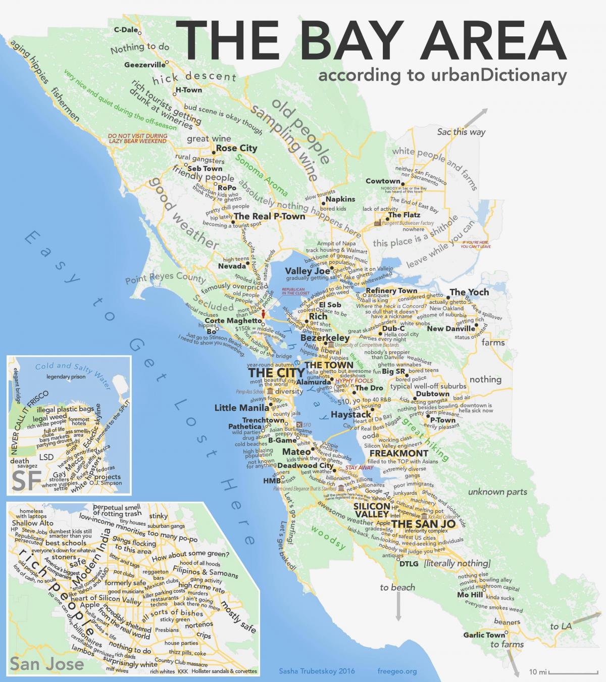San Francisco bay area mapa california