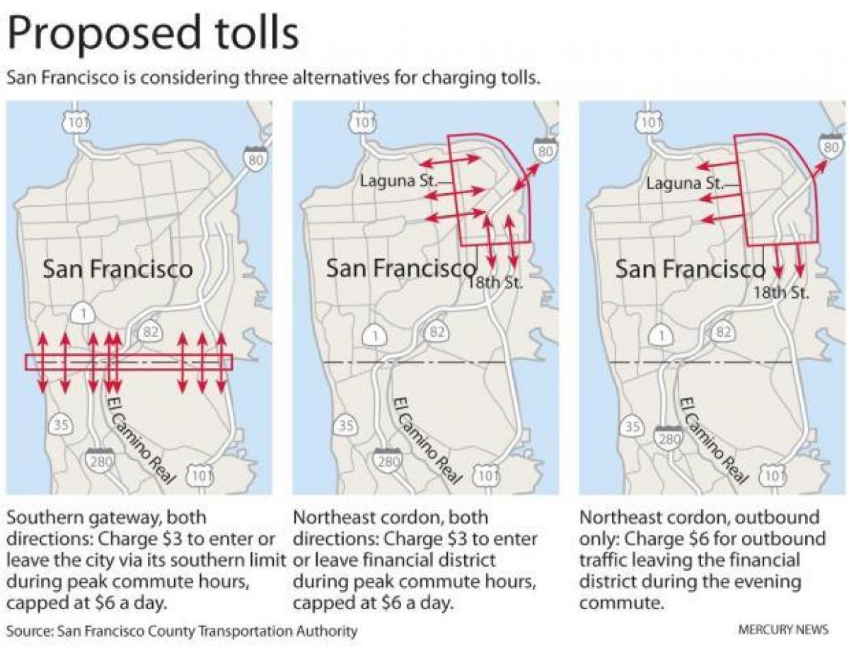 Mapa San Francisco bidesariak