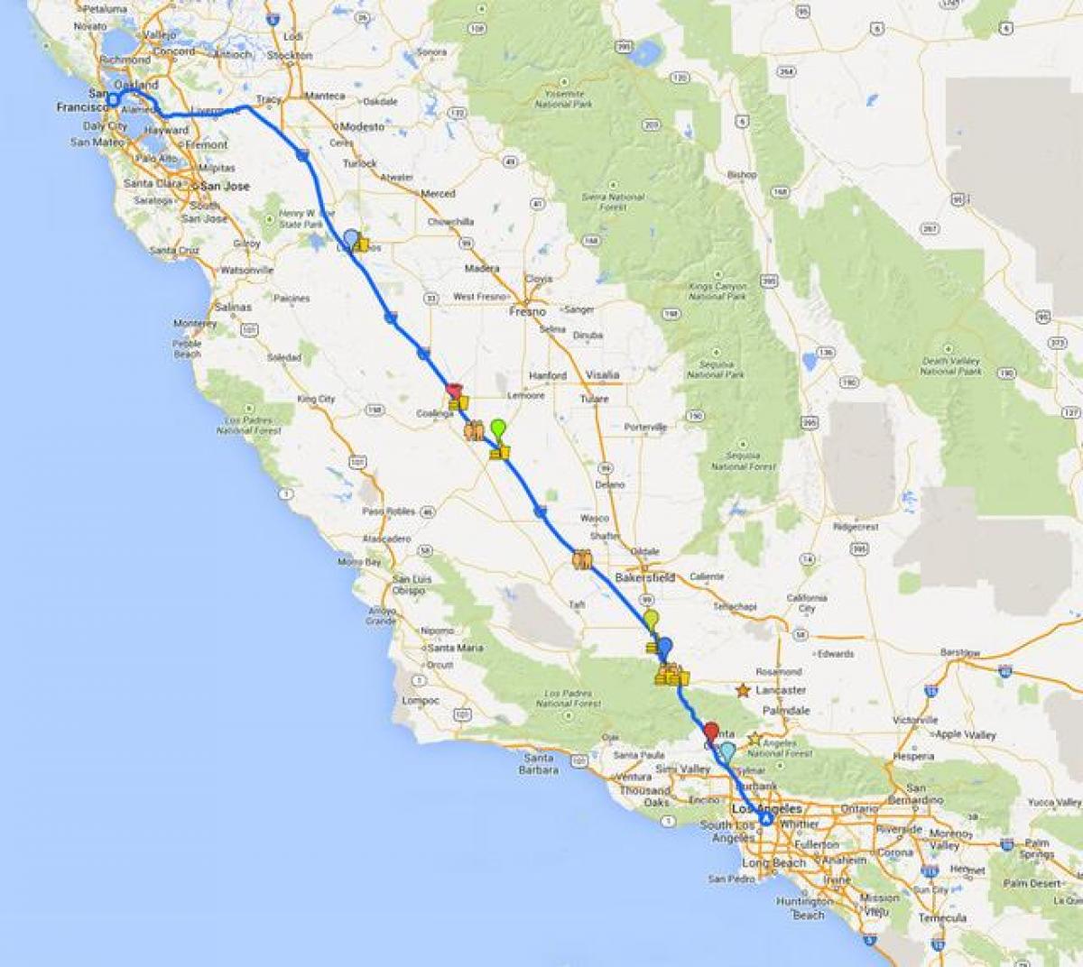 Mapa San Francisco gidatzeko tour