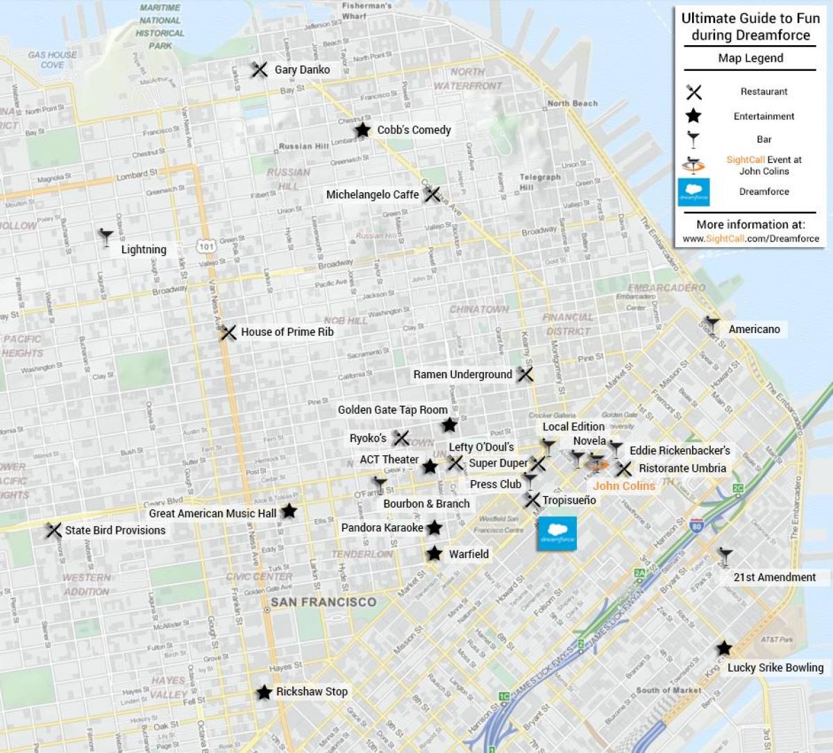 Mapa San Francisco jatetxea