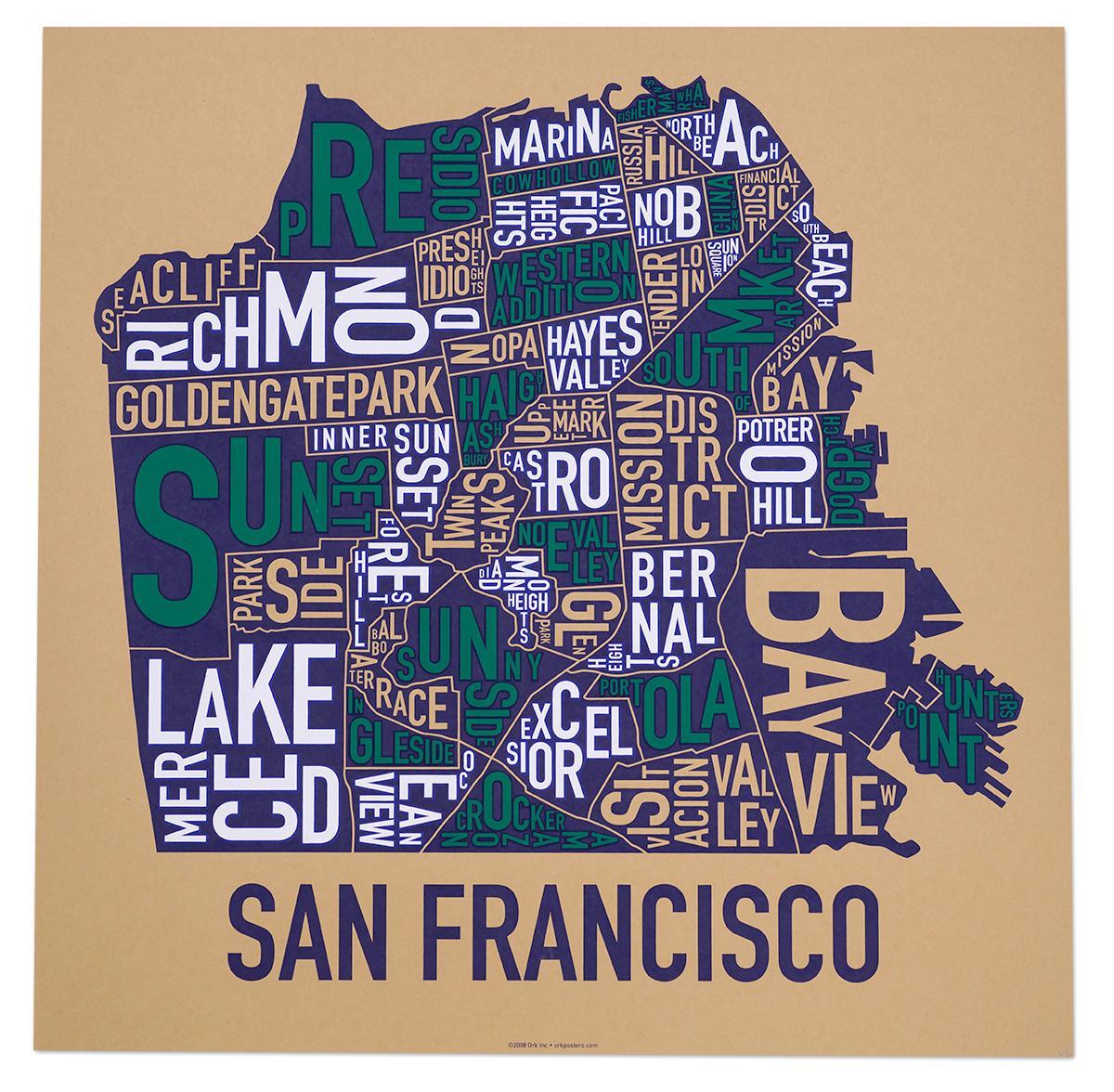 San Francisco auzoko mapa kartela