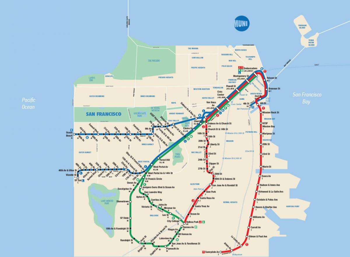 Mapa San Francisco muni app
