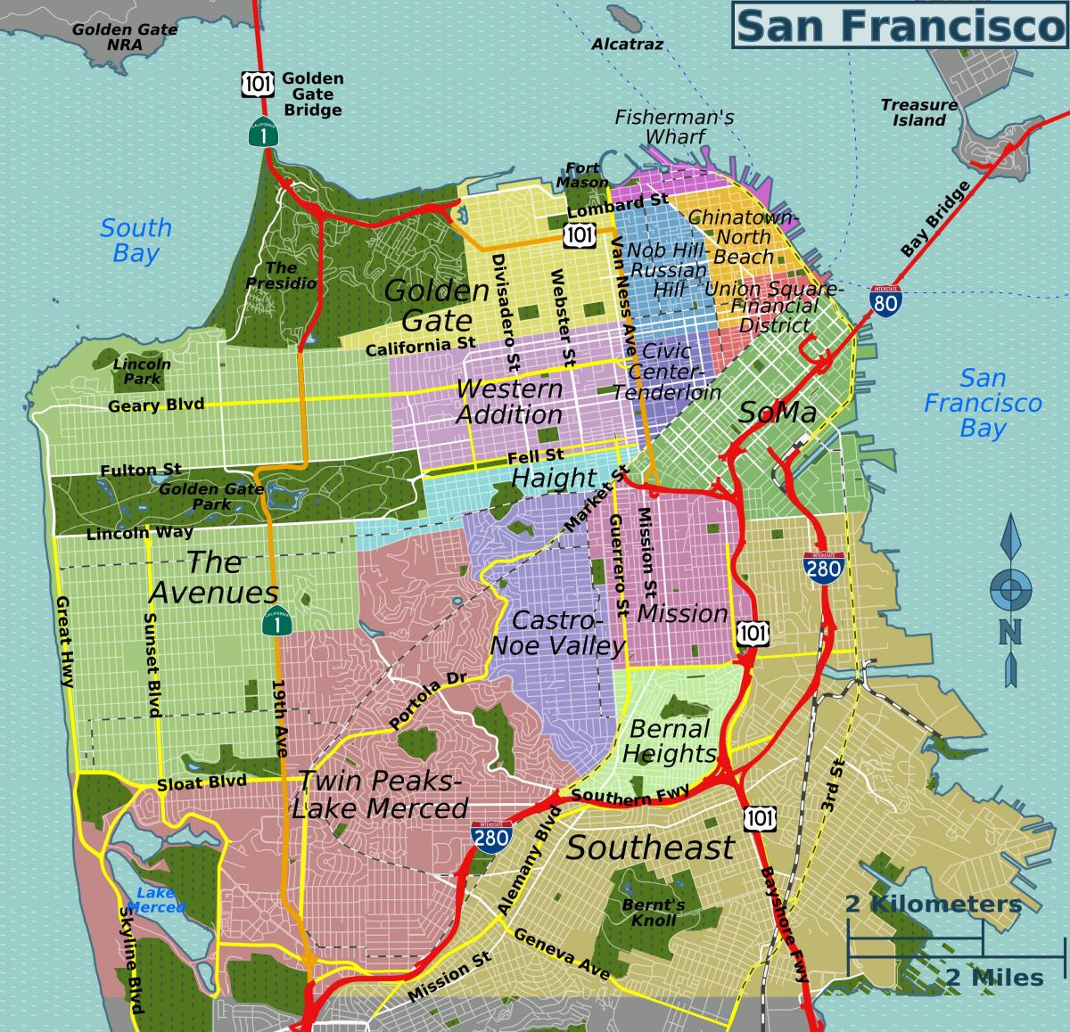 kale-mapa San Francisco california