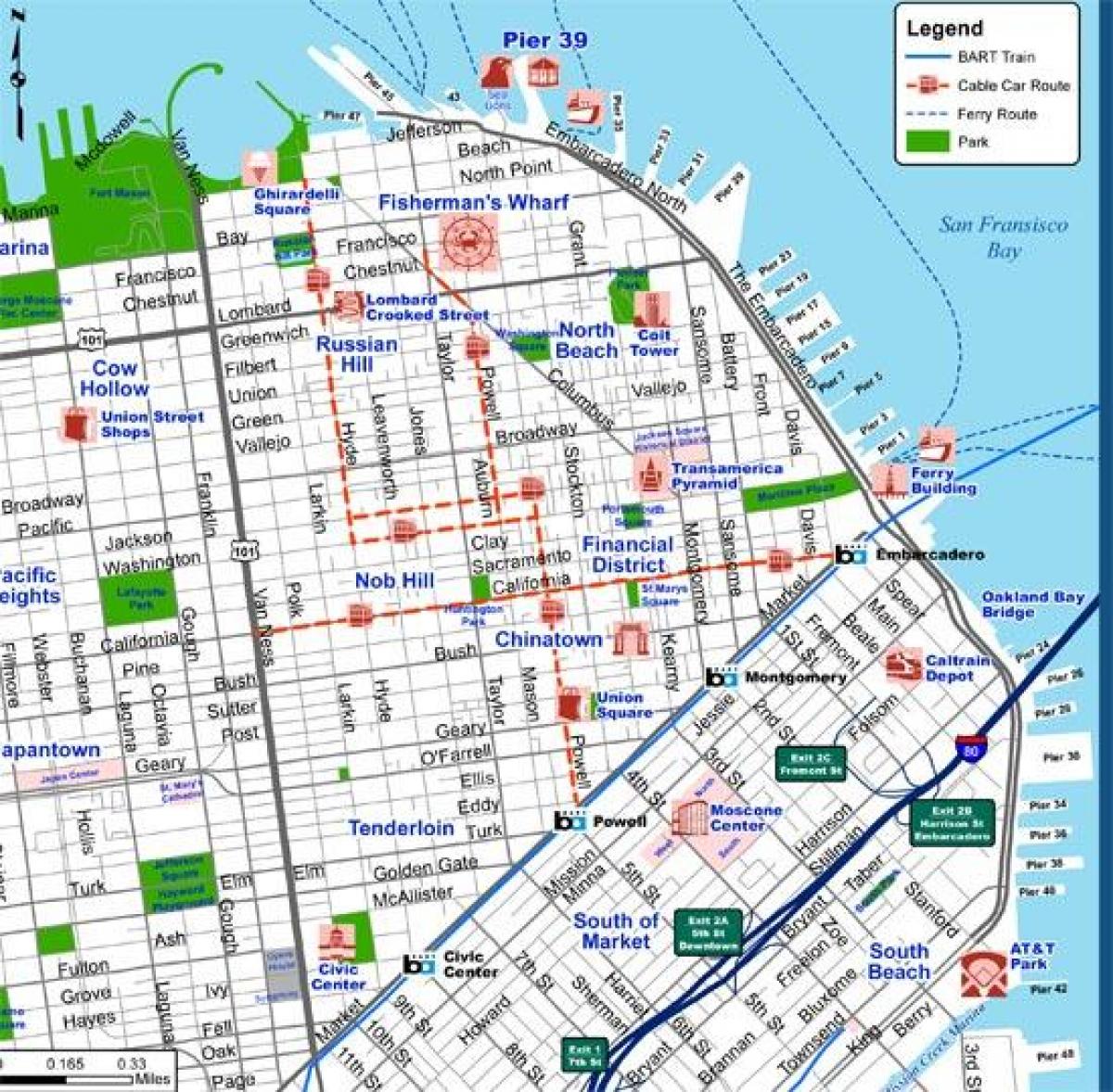 San Francisco hiriko mapa turistikoa