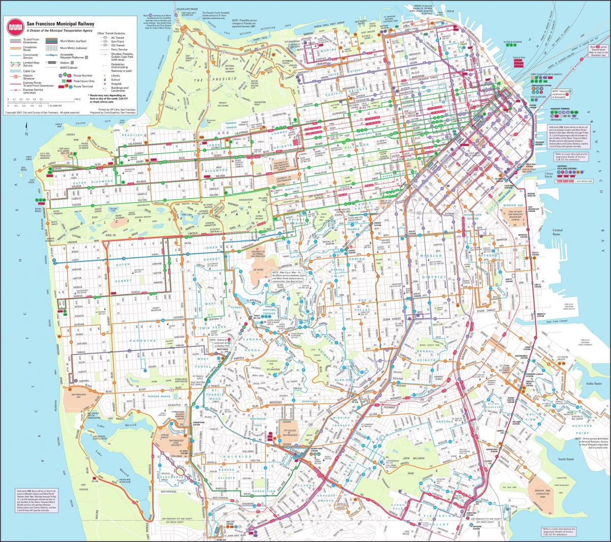 Mapa San Francisco udal trenbide