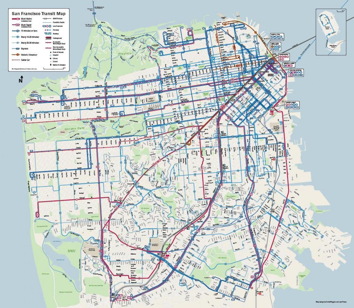 San Francisco autobus sistema mapa