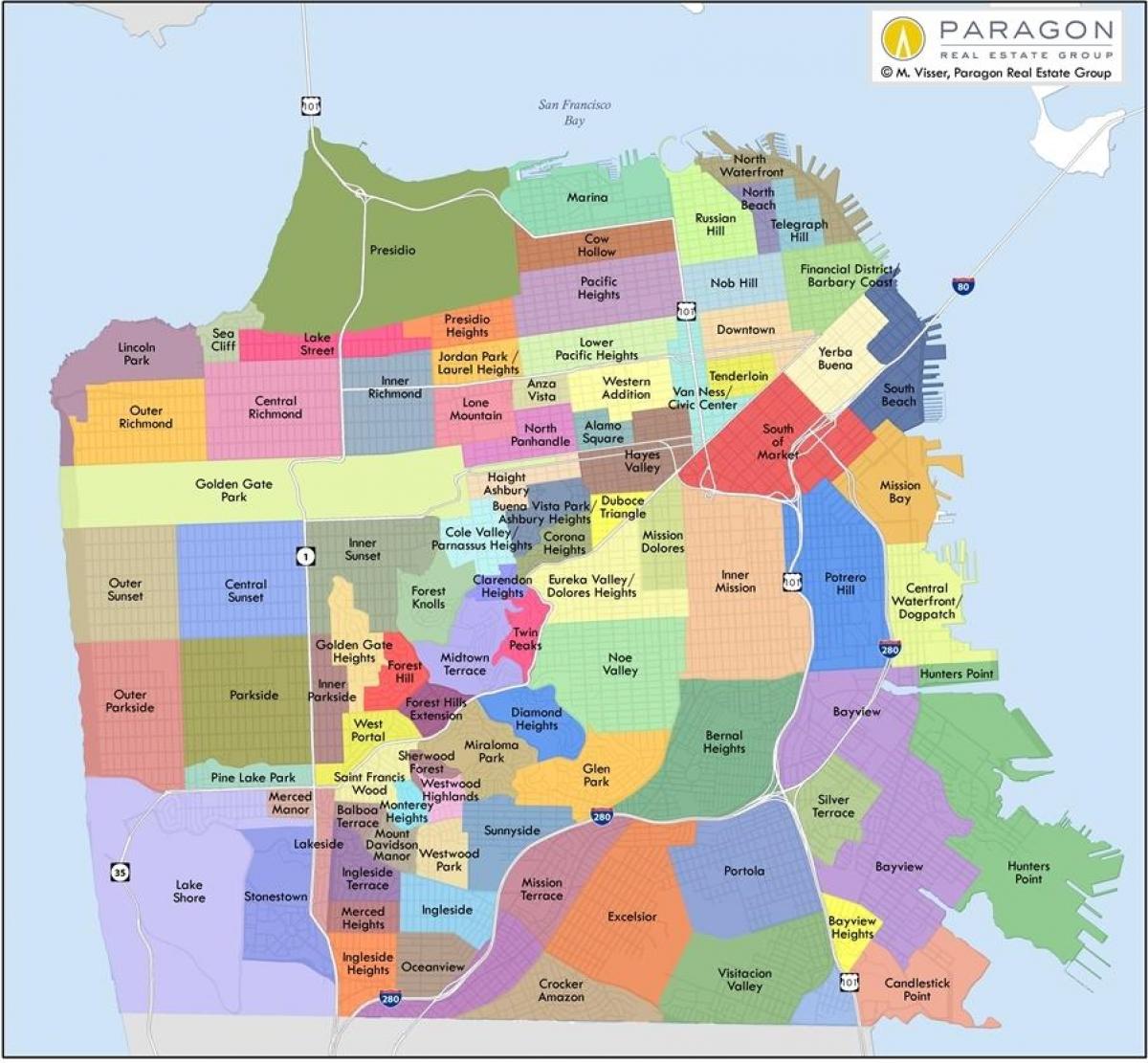 San Fran auzoan mapa