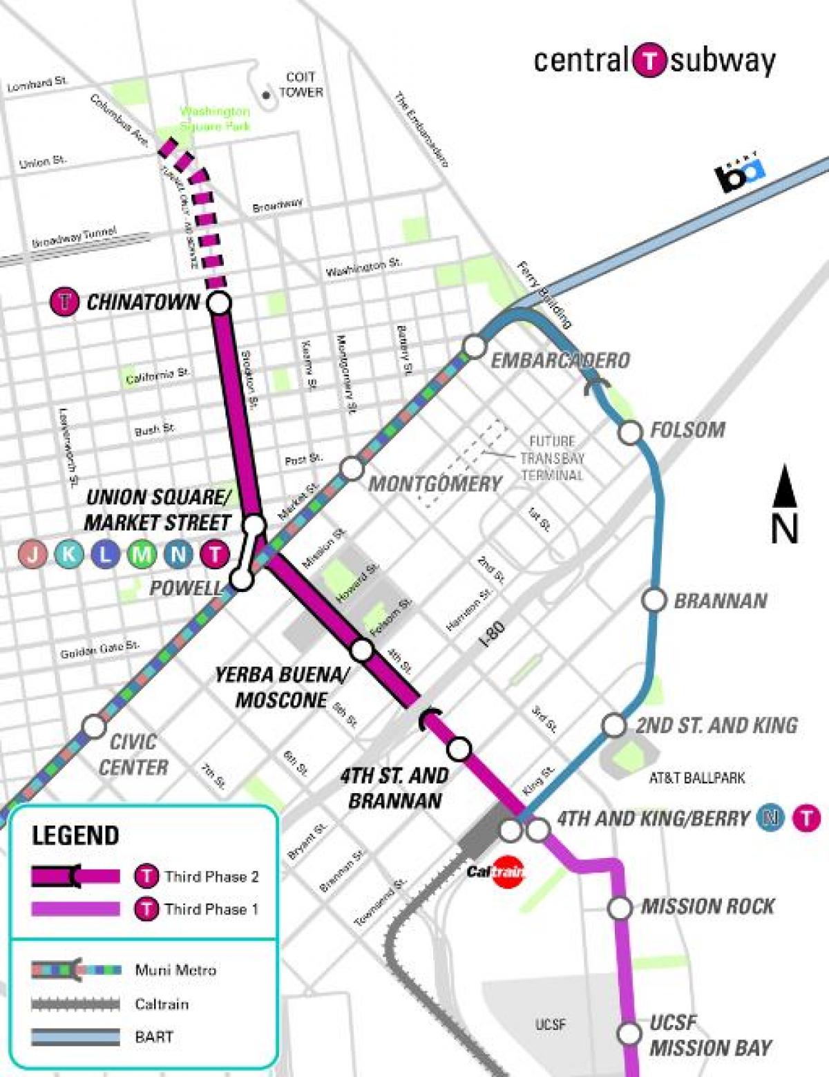 erdiko metroa San Francisco mapa