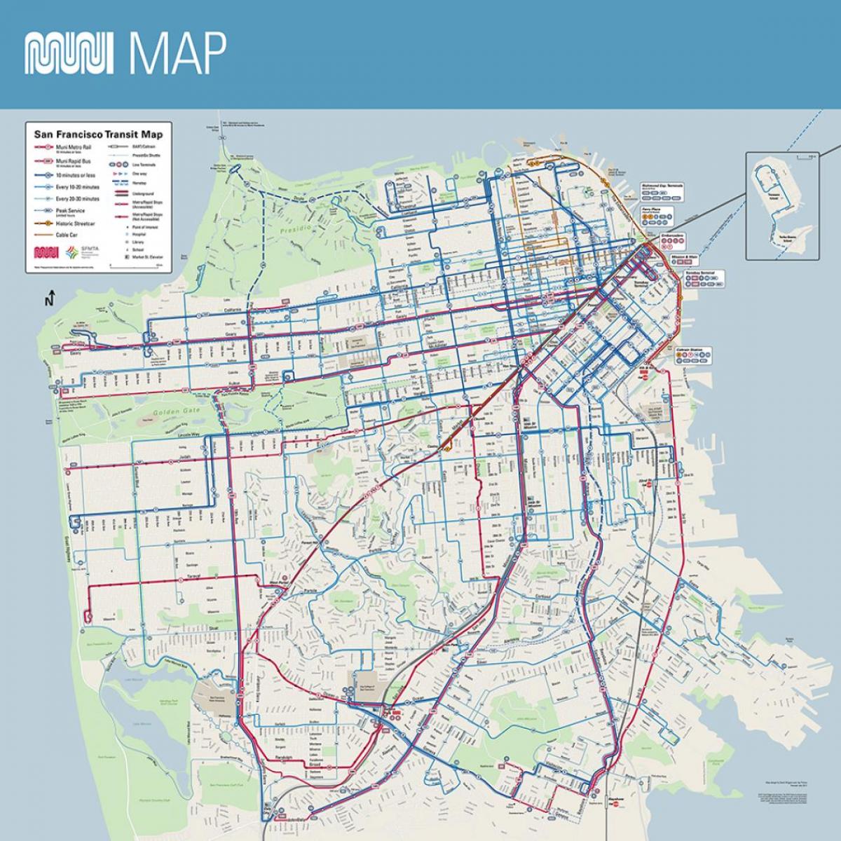 Mapa SF muni kartela