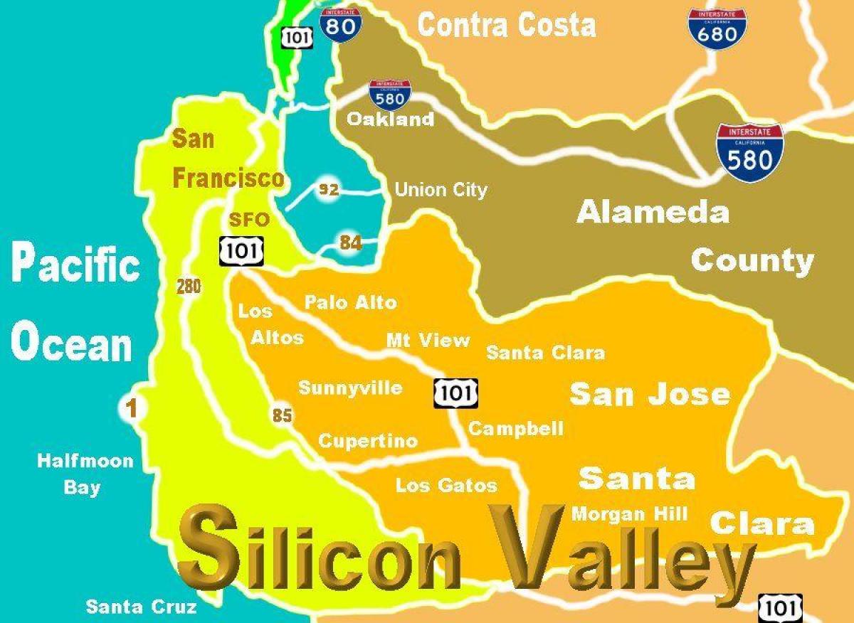 Mapa silicon valley kokapena