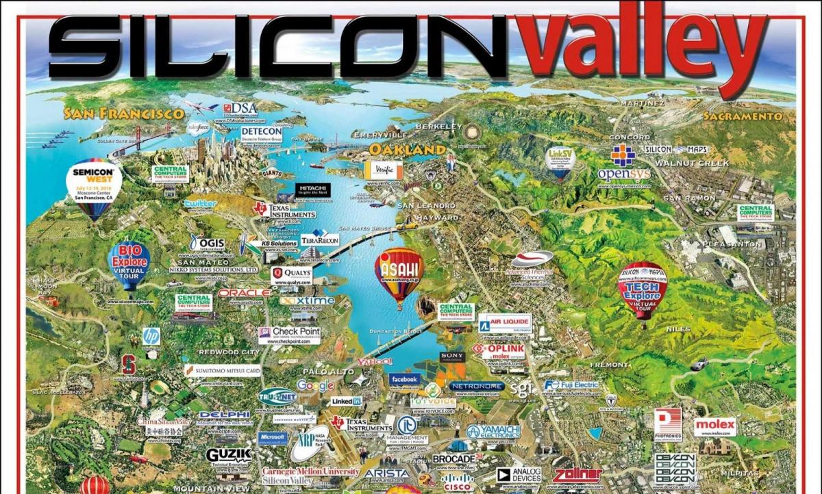 silicon valley-eremua mapa