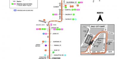 San Francisco autobus 28 ibilbidea mapa