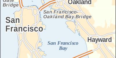 Mapa San Frantziskoko golden gate zubia