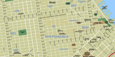 Mapa hiriaren erdigunean San Francisco ca