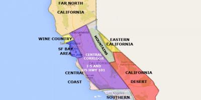 Mapa kaliforniako iparraldean San Francisco