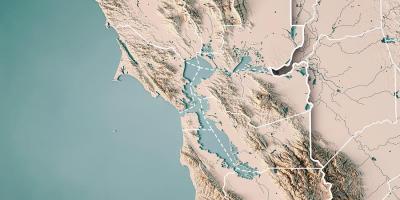 Mapa San Francisco bay topografikoak 