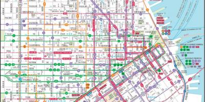 San Francisco garraio publikoaren mapa