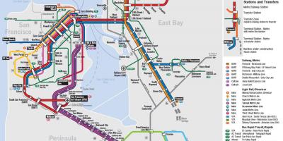 Mapa garraio publikoa San Francisco