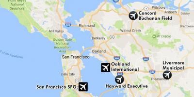 Aireportuak gertu San Francisco mapa