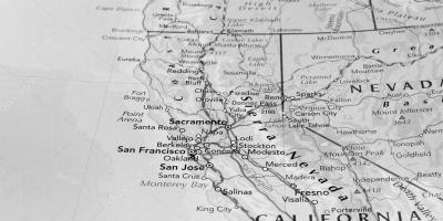 Zuri-beltza eta mapa San Francisco