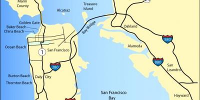 Mapa San Frantzisko hondartza